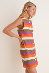 Multicolor Horizontal Stripes Camille Short Dress