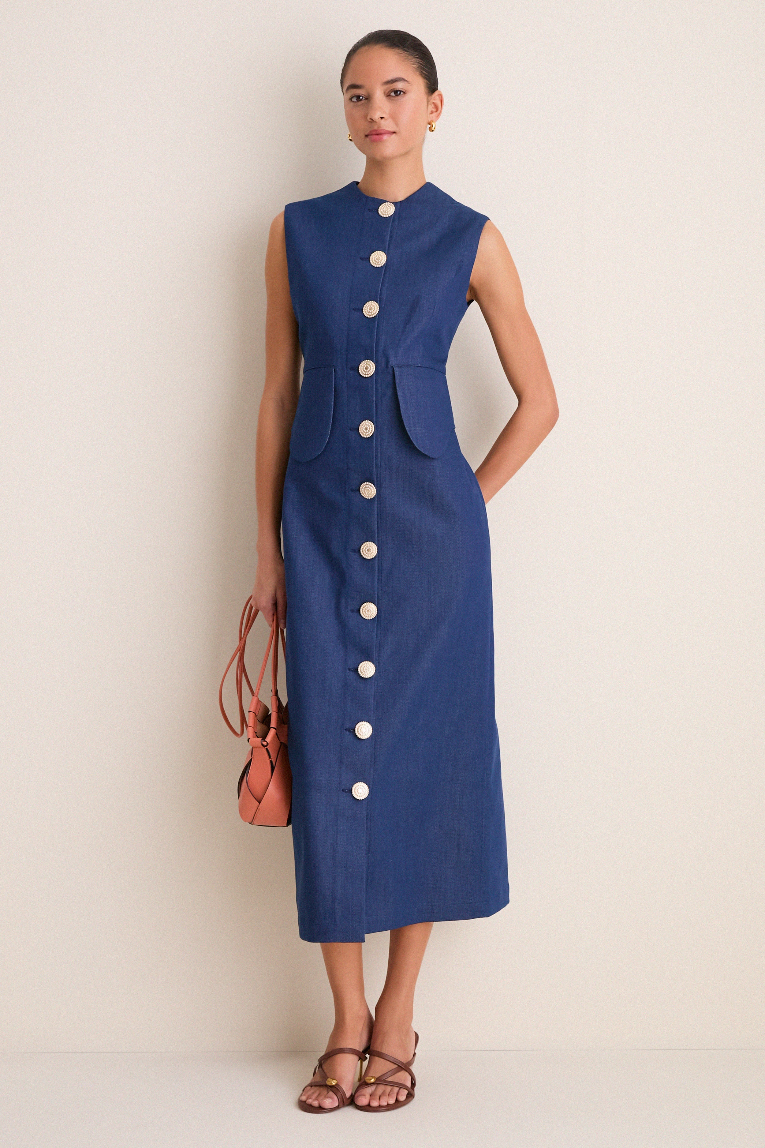 ワンピース Bonjour diary Blue denim dress 6Y Blue Laetitia Denim Dress | DESTREE