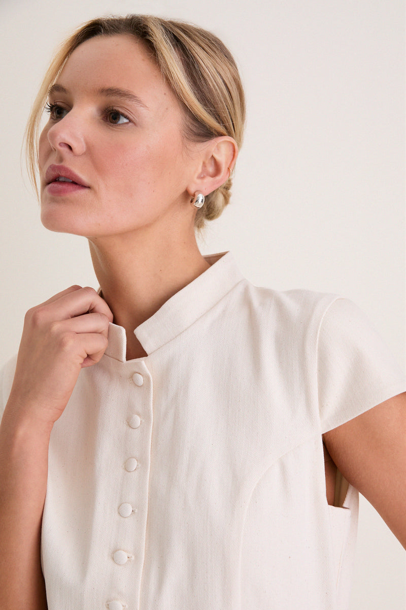 Ecru Summer Denim Amoako Dress