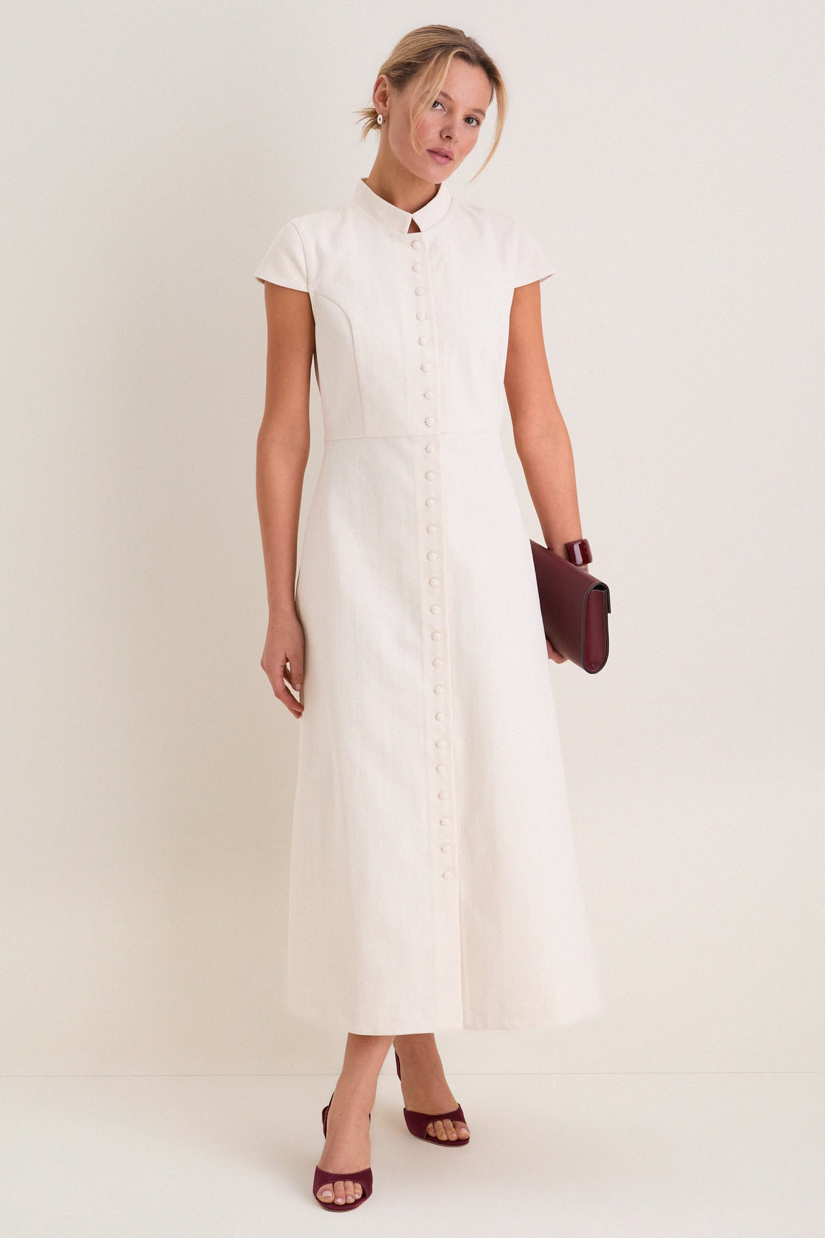 Ecru Summer Denim Amoako Dress | DESTREE Ecru Summer Denim Amoako Dress | DESTREE