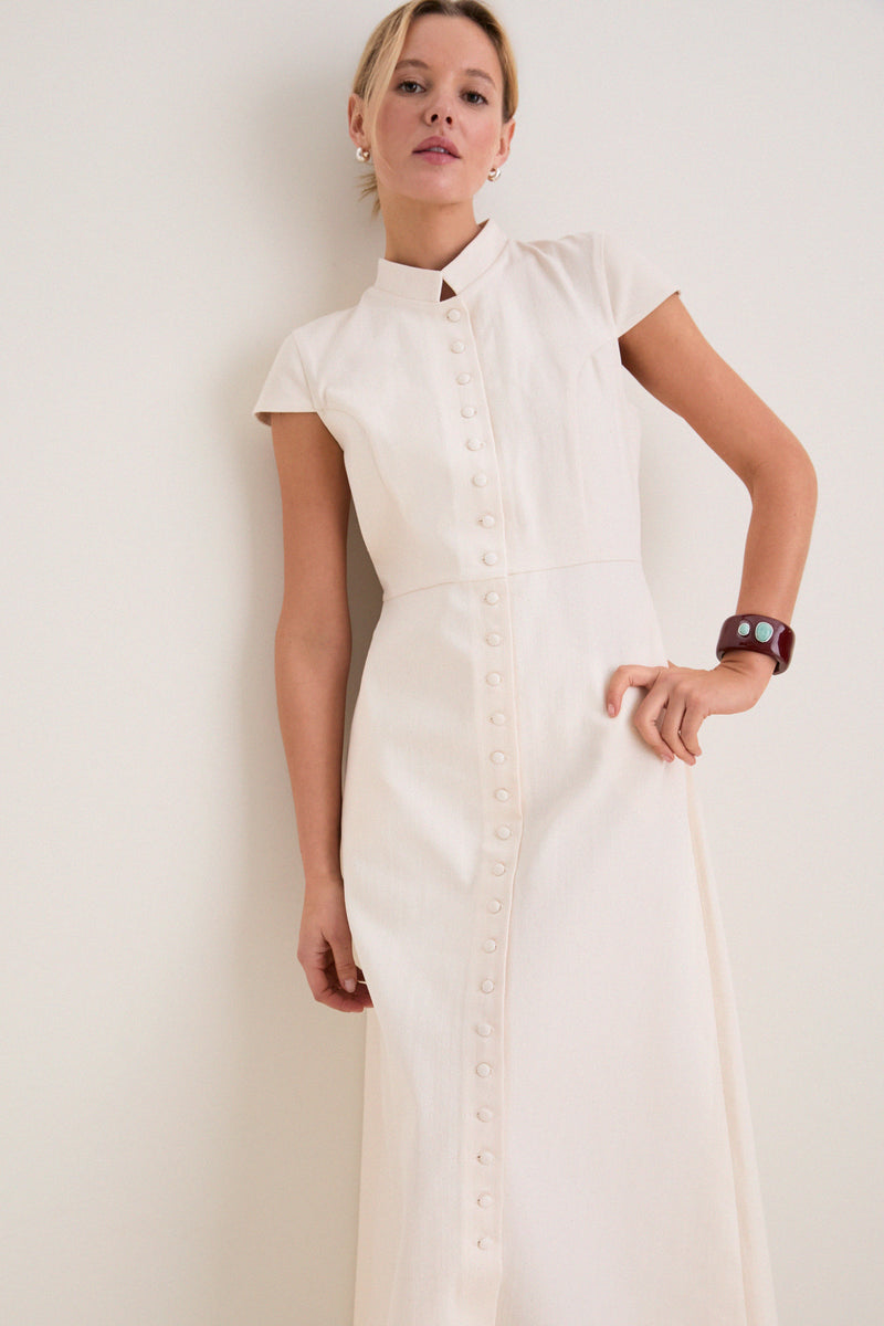 Ecru Summer Denim Amoako Dress