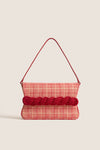 Natural and Red Gerrit Straw Clutch