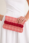 Natural and Red Gerrit Straw Clutch