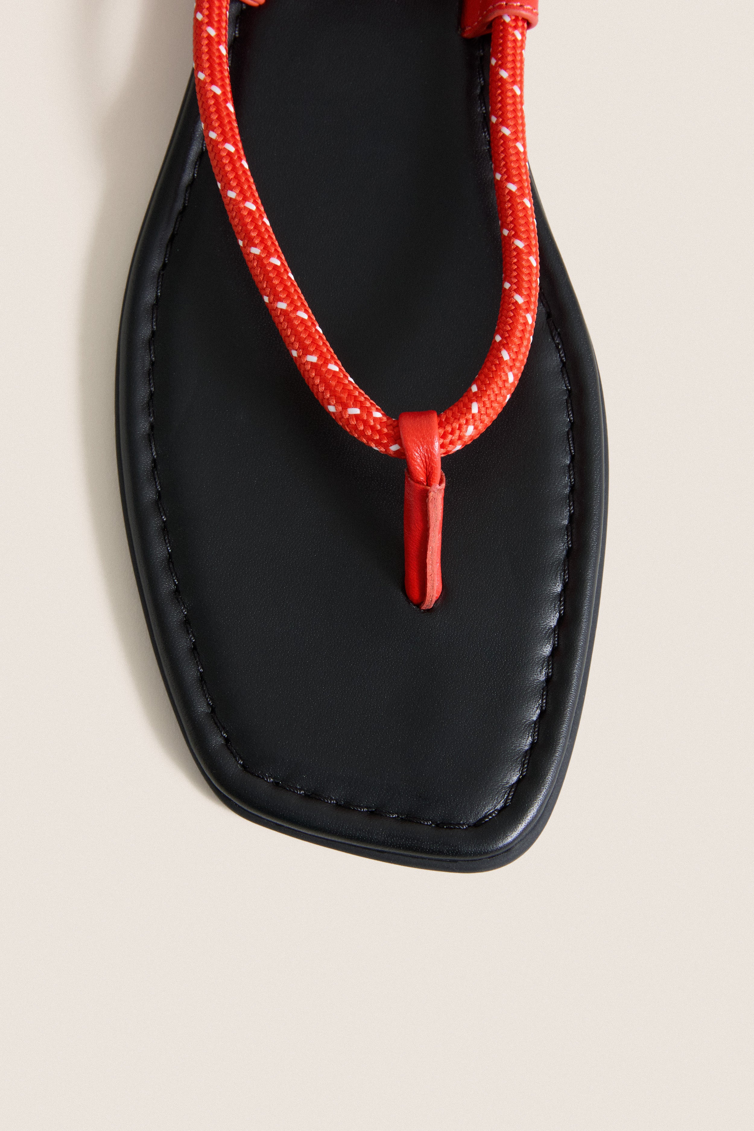 Flame Red Carmina Cord Sandals