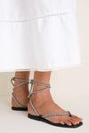 Black and Coconut Carmina Woven Cord Sandals