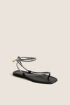 Black and Coconut Carmina Woven Cord Sandals
