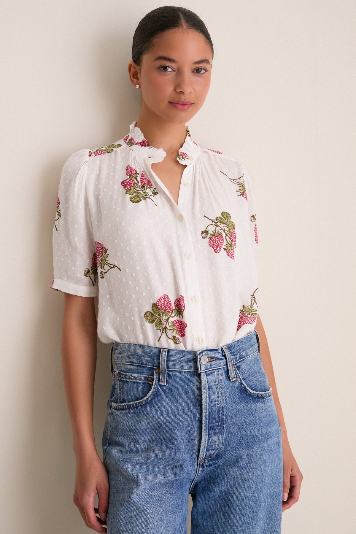 Off White Winnie Strawberry Dot Shirt