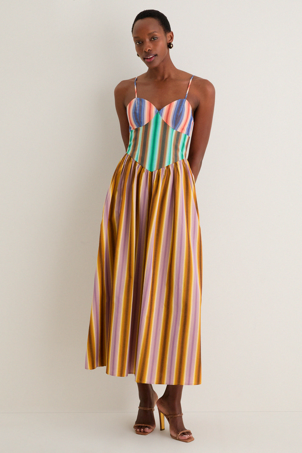 celia b midi dress Celia B Maryann V-Neck Mixed Print Midi Dress at MarketFair Shoppes in Princeton, NJ