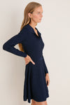 Navy Knit Jeanine Polo Dress