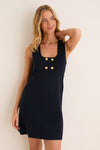 Navy Knit Lenoir Scoop Neck Dress