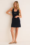 Navy Knit Lenoir Scoop Neck Dress
