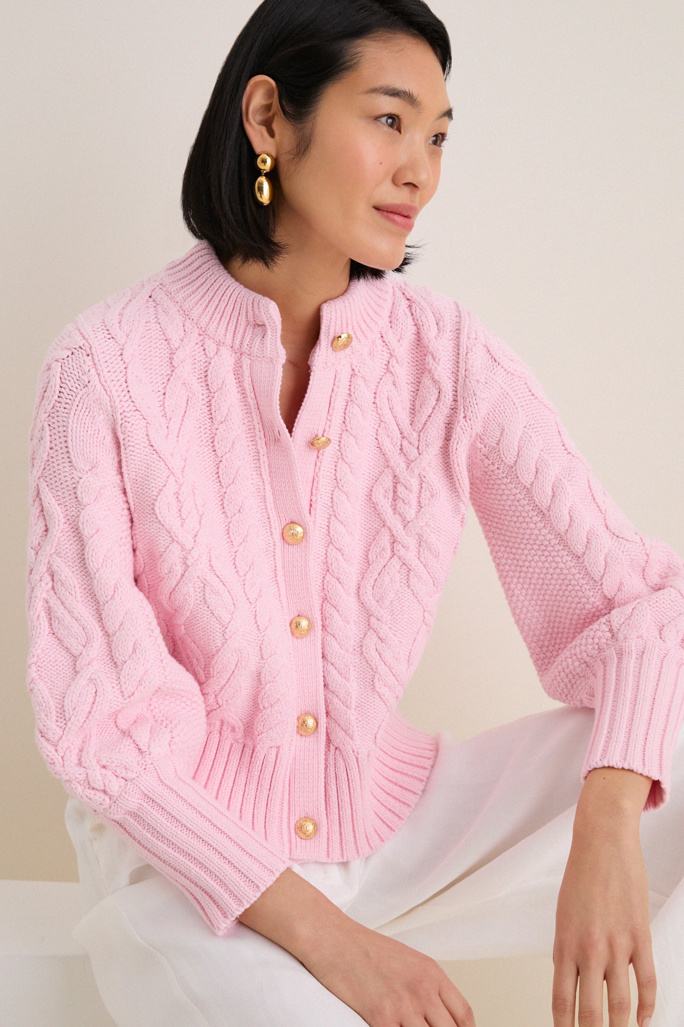 Pink Salt Cotton Colette Cardigan | Tuckernuck