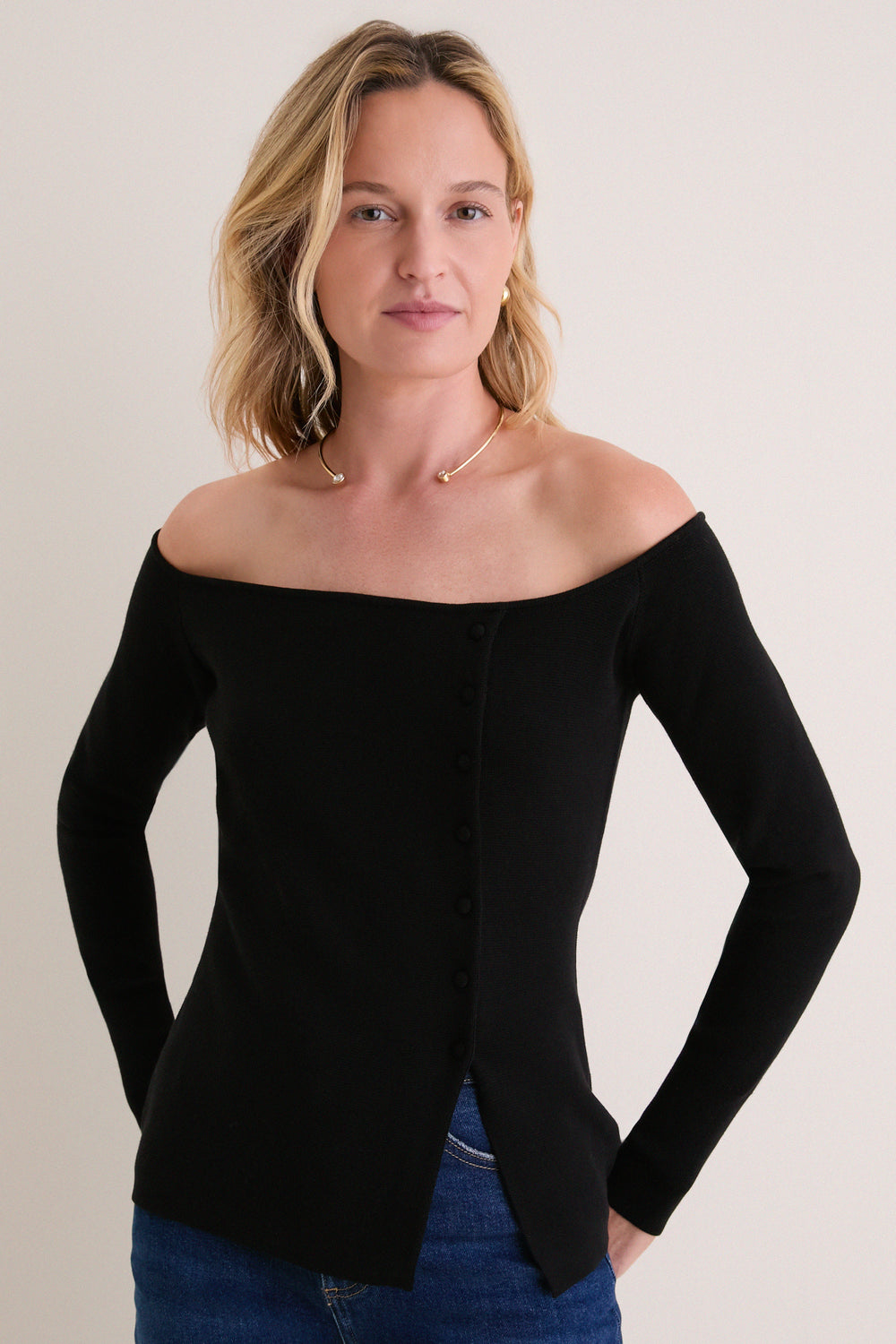 Noir Off-the-Shoulder Dupree Sweater
