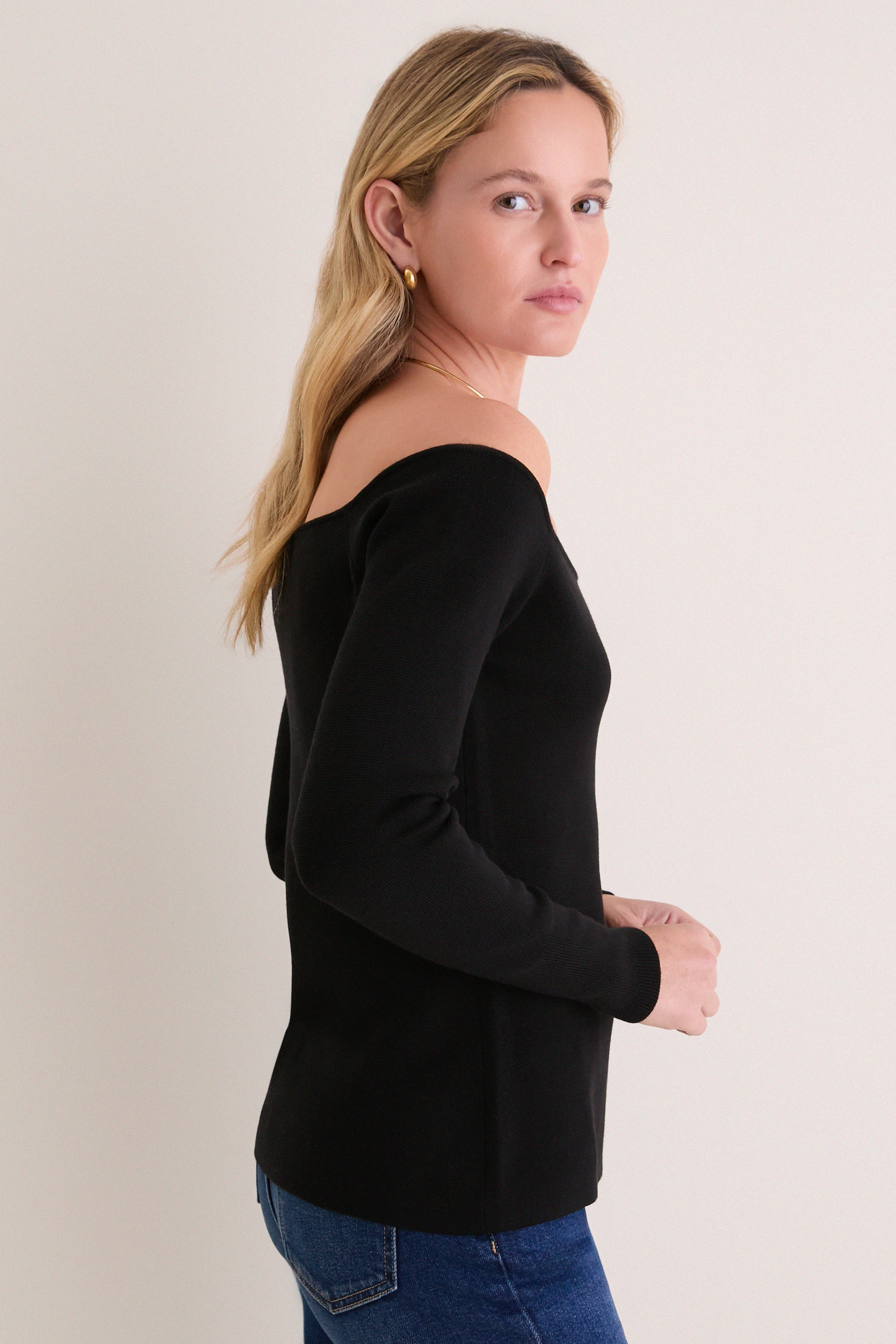 Noir Off-the-Shoulder Dupree Sweater