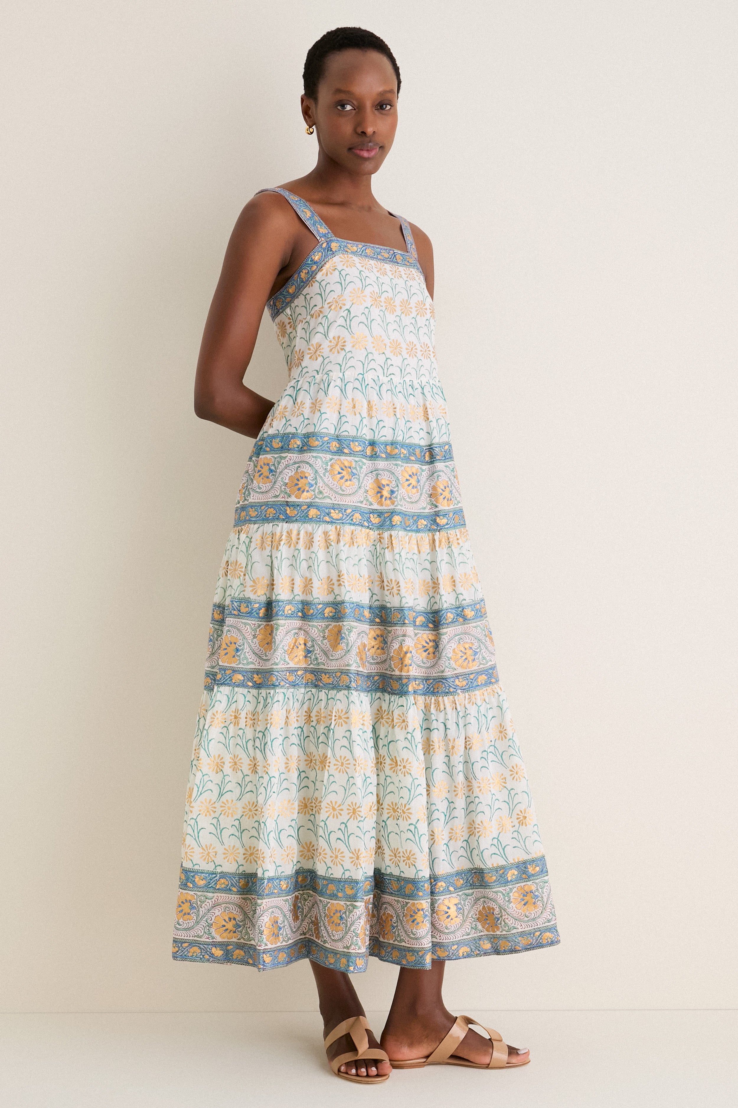 Geneva Green Strappy Maxi Dress | Oliphant