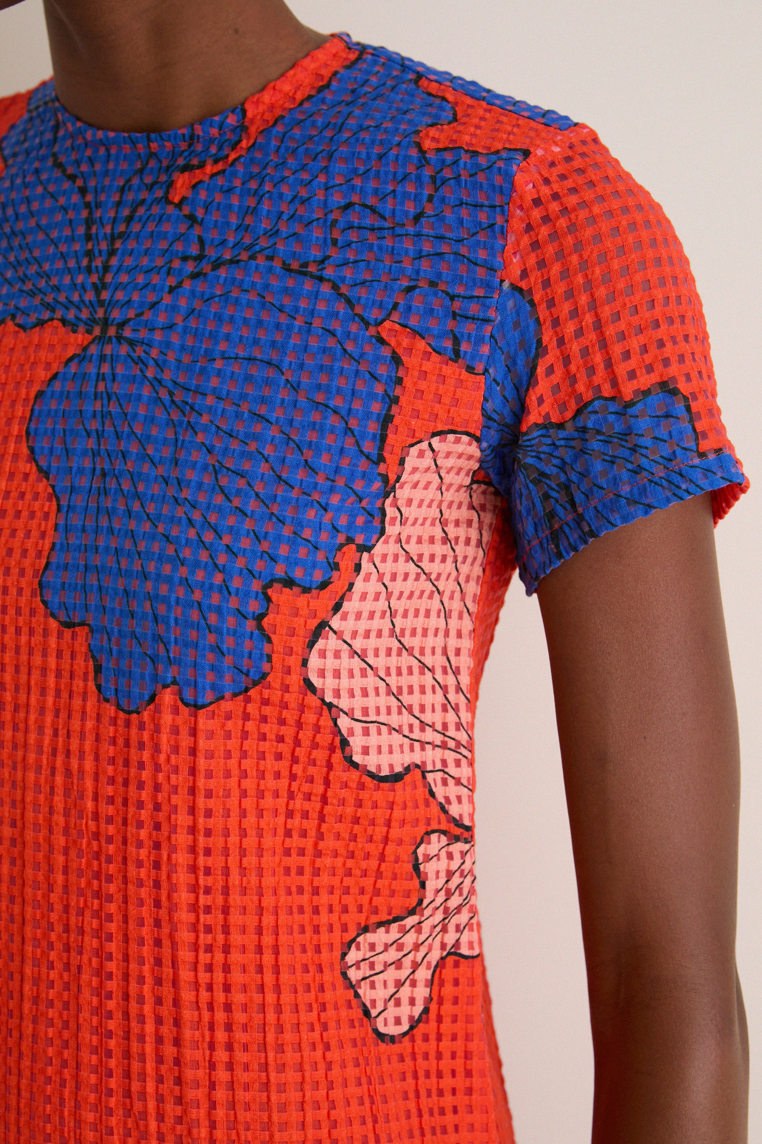 Bora Bora Red Short Sleeve Shift Maxi Dress