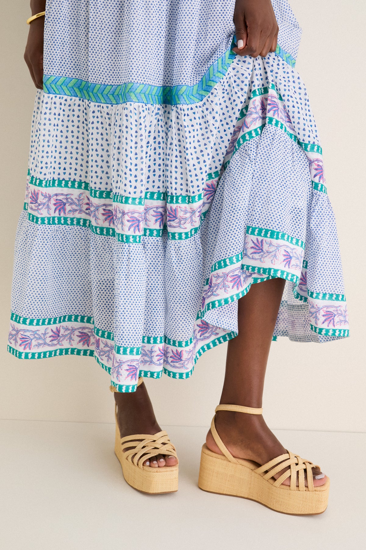 Capri Blue Sleeveless Smocked Maxi Dress