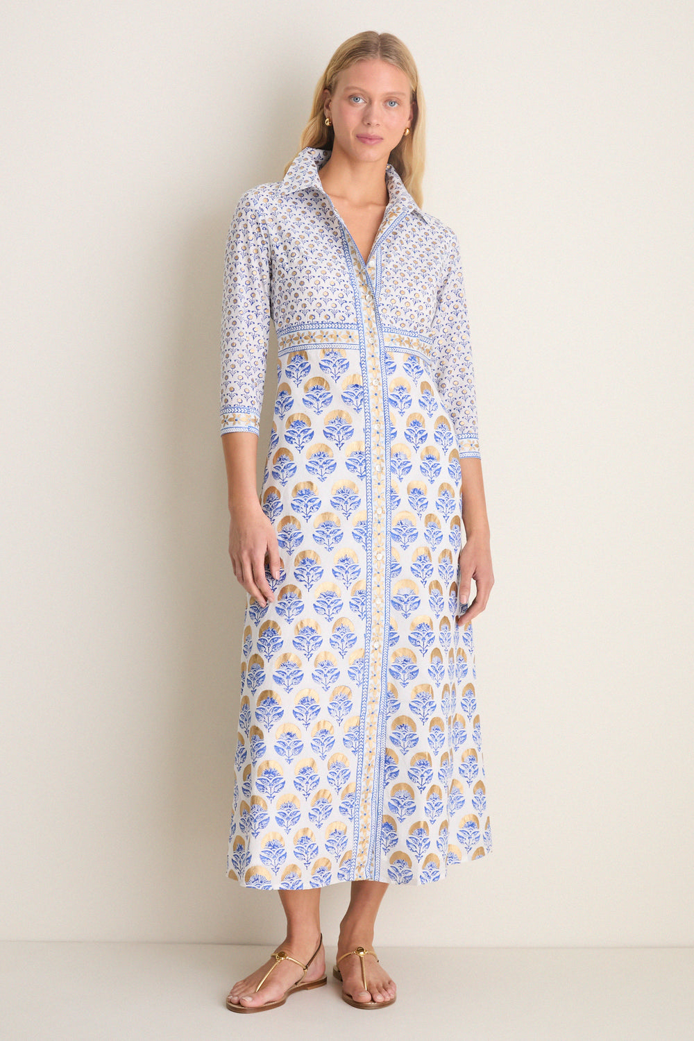 Oliphant Arbor Blue Maxi Shirt Dress Arbor Blue / XS Oliphant Arbor Blue Maxi Shirt Dress Arbor Blue / XS