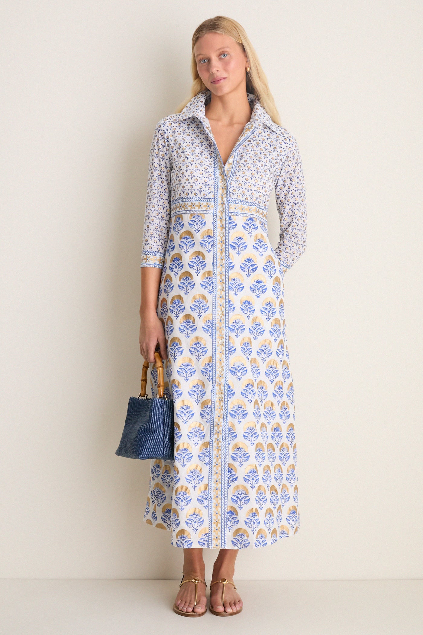 Oliphant Arbor Blue Maxi Shirt Dress Arbor Blue / XS