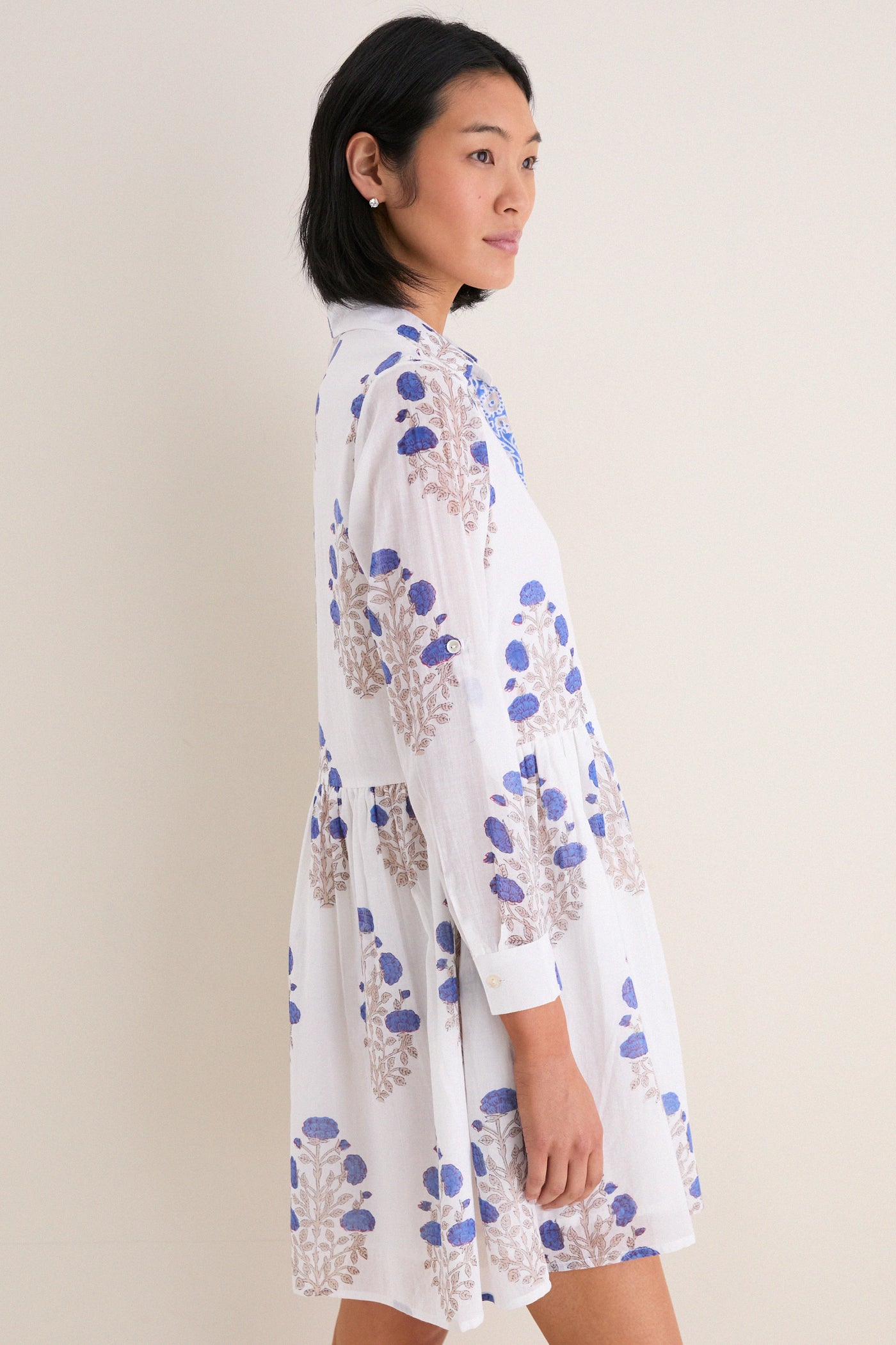 Laguna Blue Long Sleeve Mini Shirt Dress | Oliphant Laguna Blue Long Sleeve Mini Shirt Dress | Oliphant