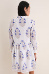 Laguna Blue Long Sleeve Mini Shirt Dress
