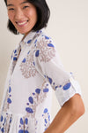 Laguna Blue Long Sleeve Mini Shirt Dress