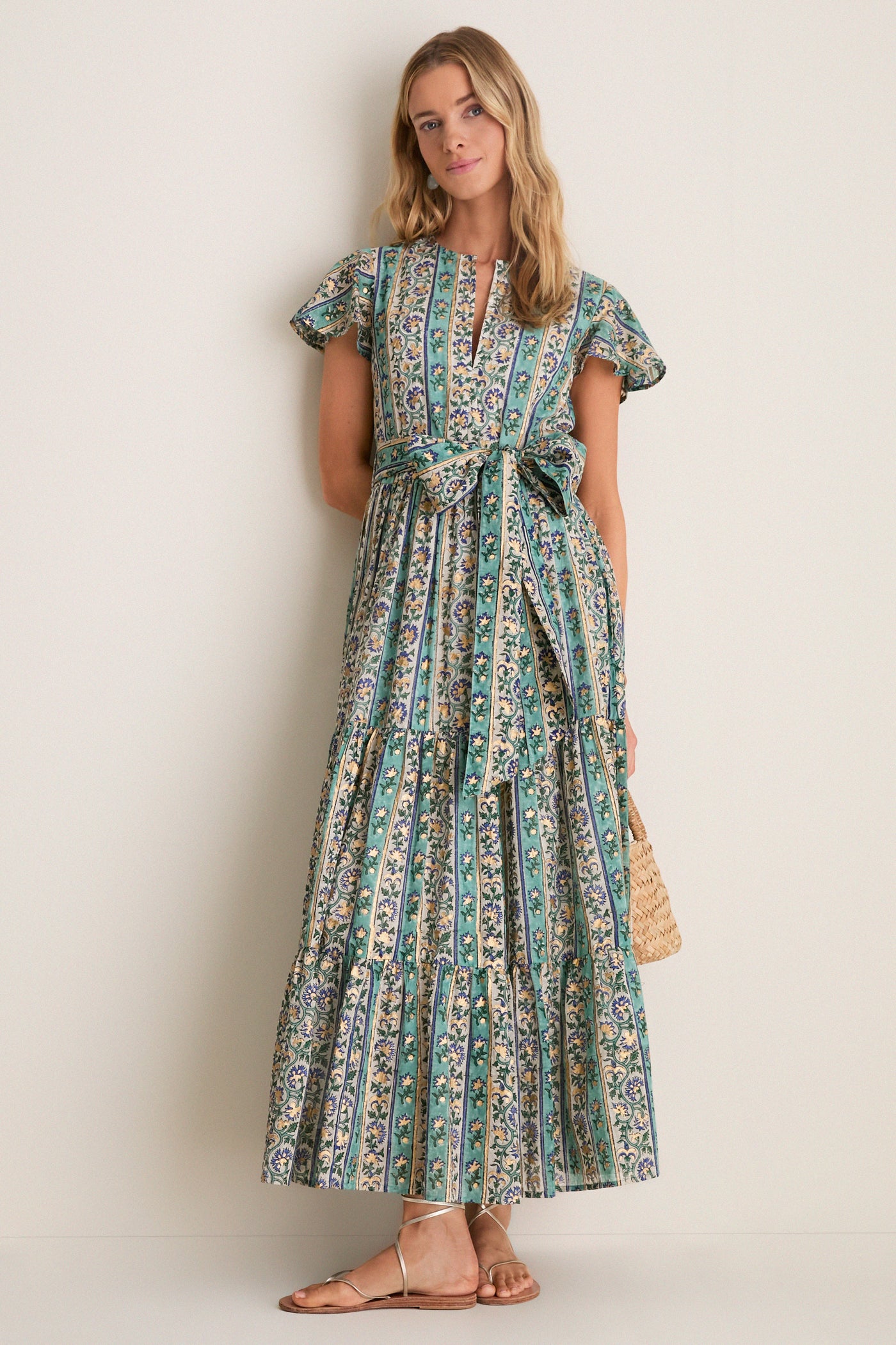 Taj Aqua V-Neck Maxi Dress Taj Aqua V-Neck Maxi Dress