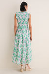 Monarch Green Sleeveless Smocked Maxi Dress