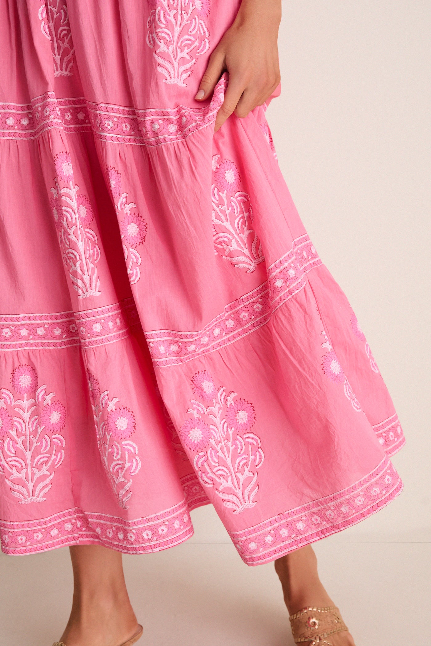 pink oliphant dress Oliphant Sleeveless Smocked Maxi Dress