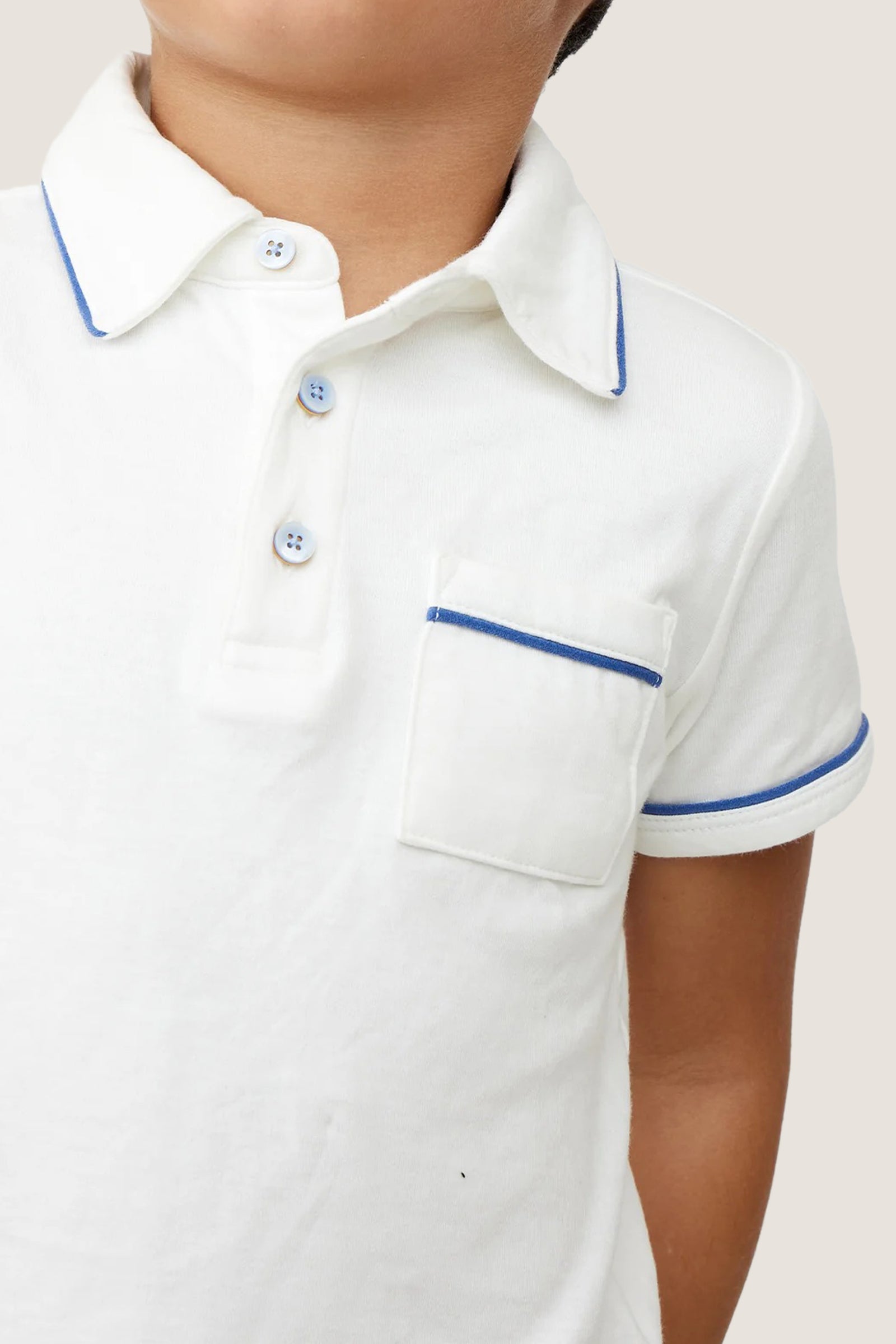 White and Navy Piping Marco Polo