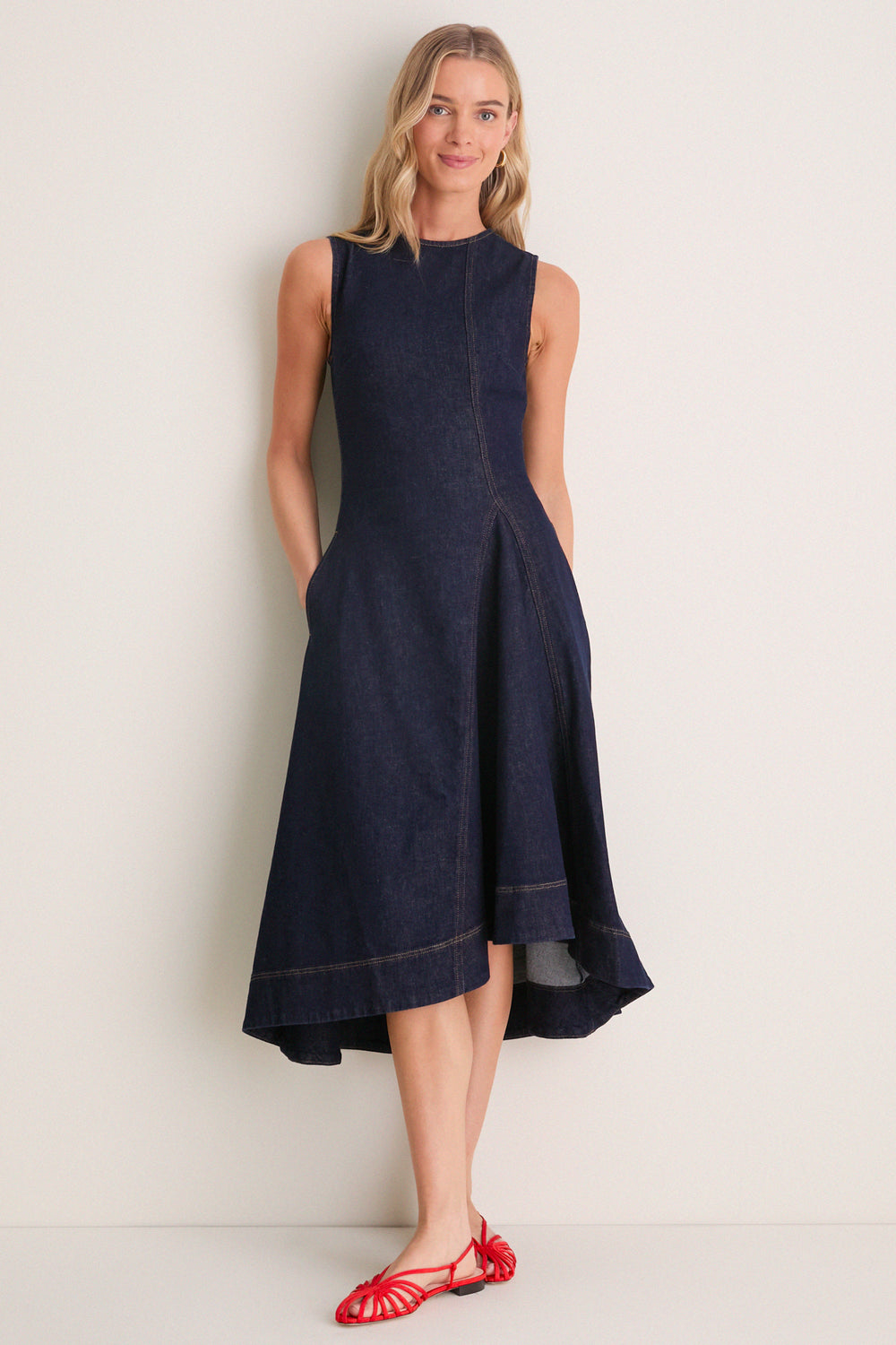 Indigo Liberty Denim Midi Dress Indigo Liberty Denim Midi Dress