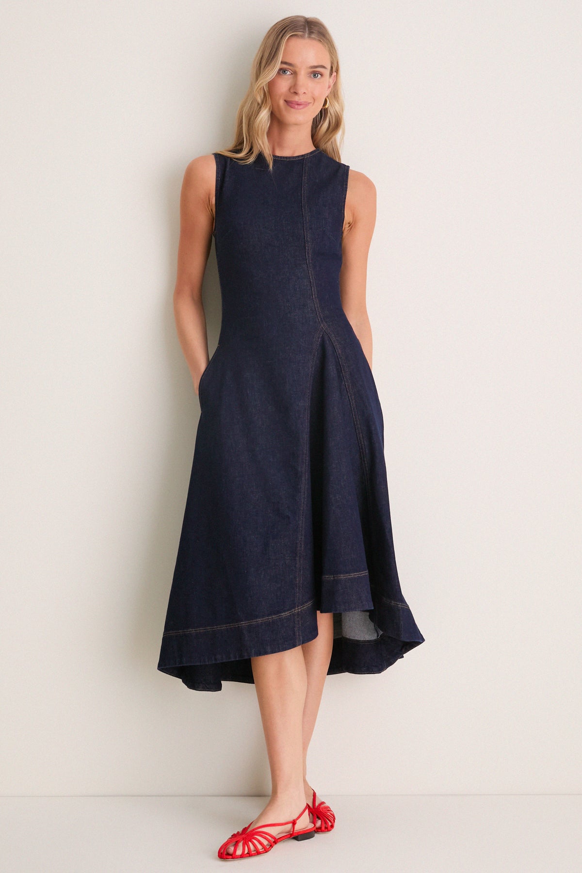 Indigo Liberty Denim Midi Dress