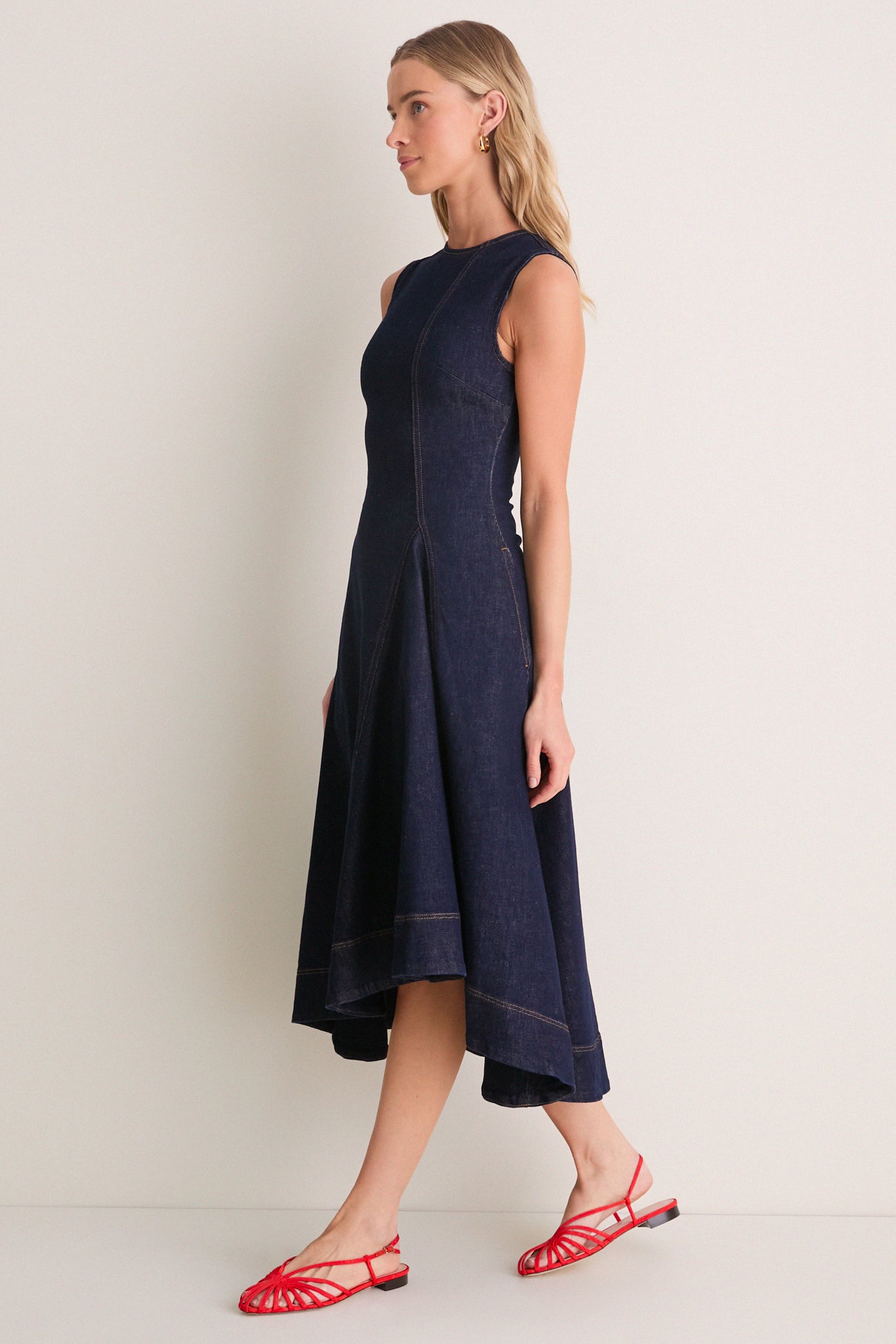 Indigo Liberty Denim Midi Dress