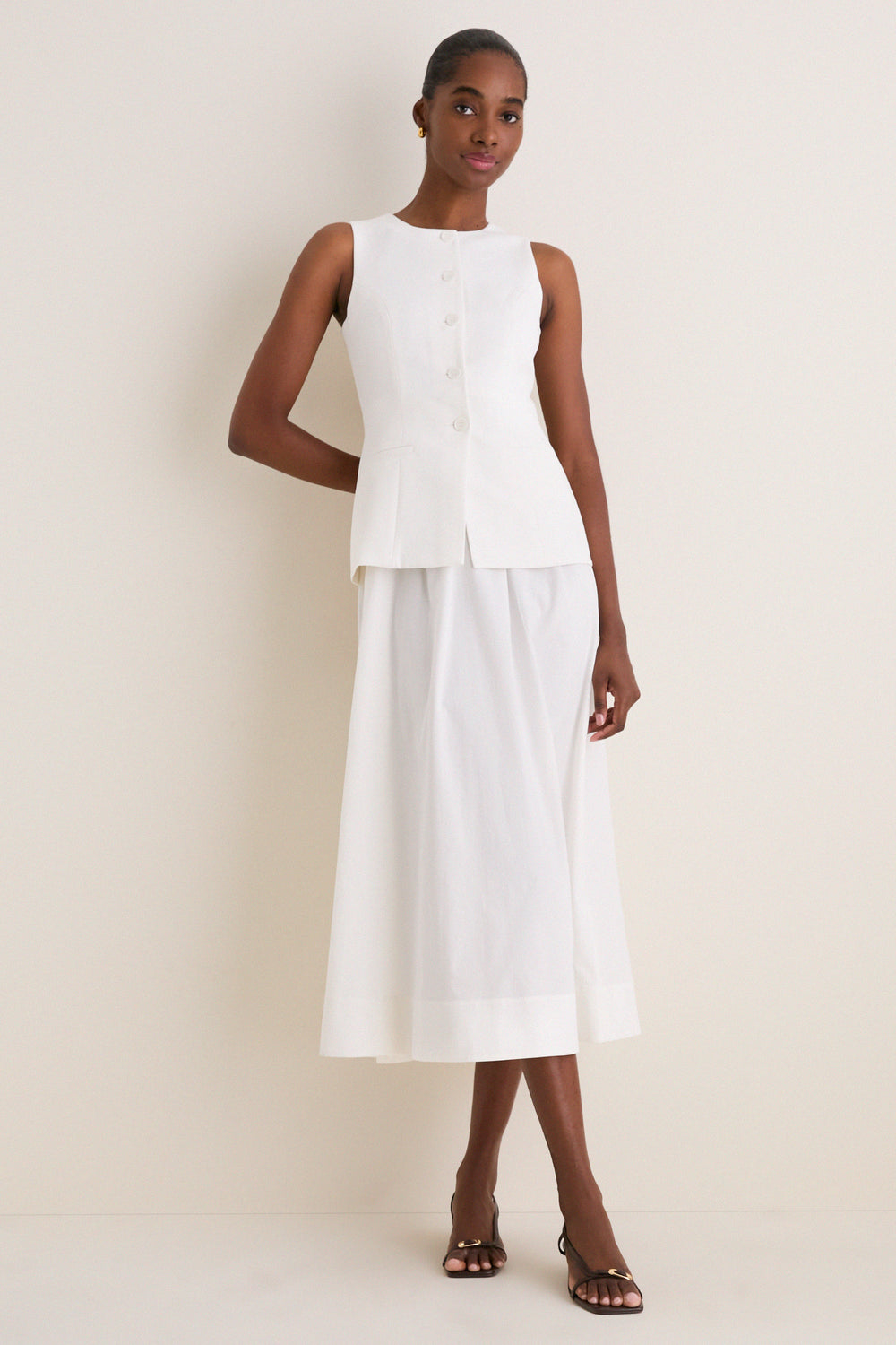 White Harley Waistcoat Dress White Harley Waistcoat Dress