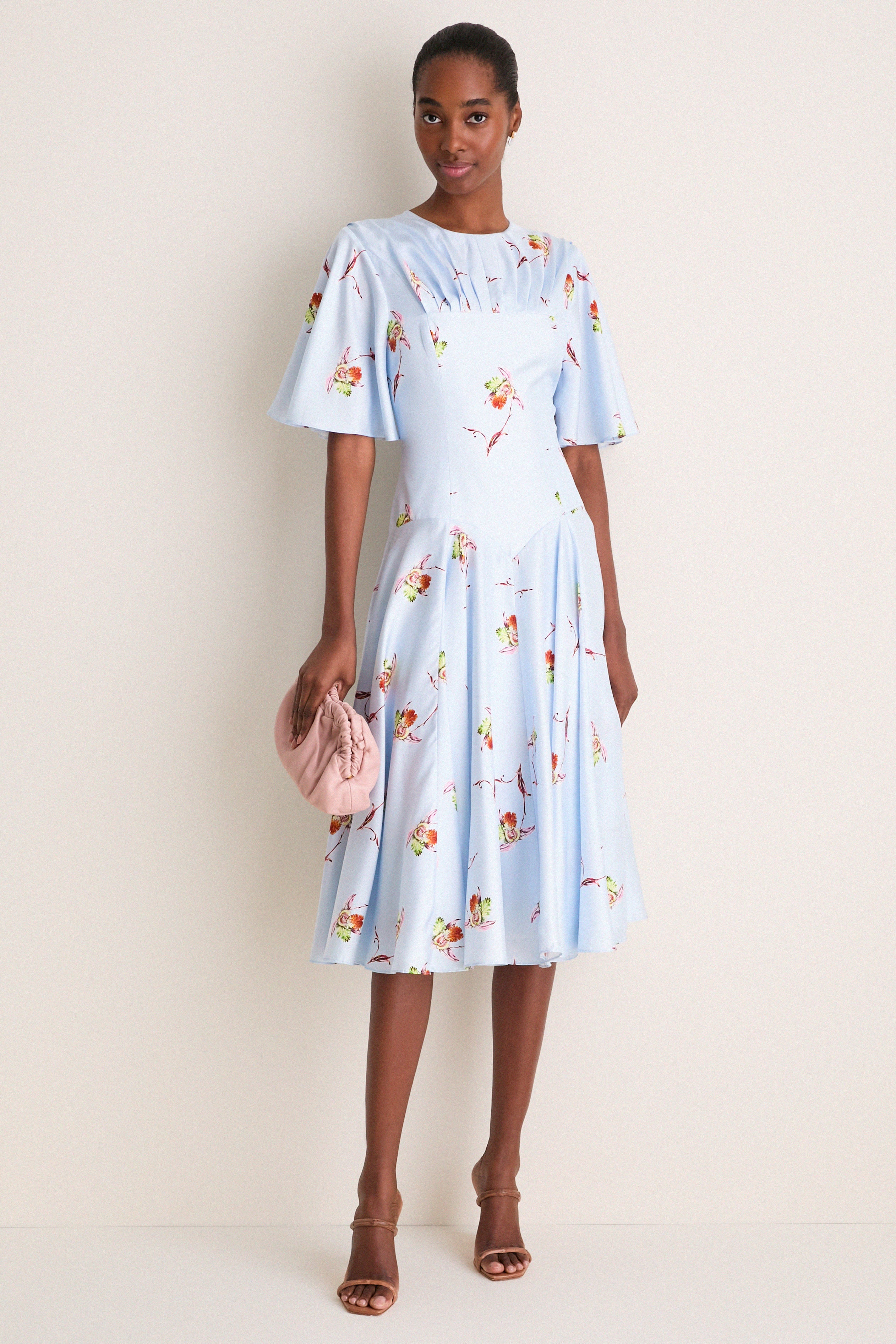 Bluesyリボン Blue Lily Orchid Risabelle Dress | Emilia Wickstead
