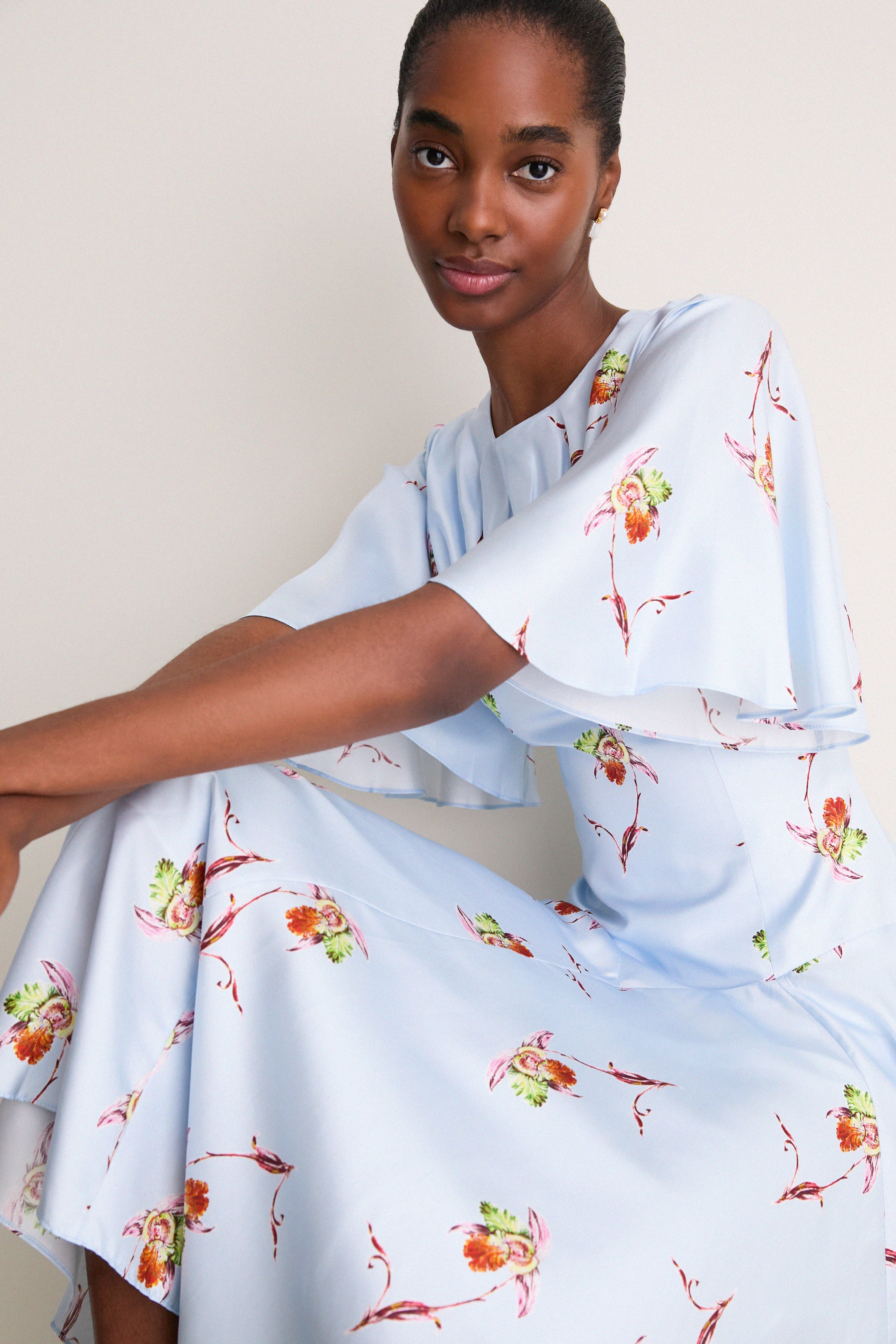 Blue Lily Orchid Risabelle Dress | Emilia Wickstead