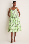 Green and Lilac Lillies Eglantine Dress
