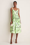 Green and Lilac Lillies Eglantine Dress