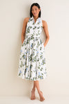 White and Lilac Lillies Norika Dress