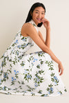 White and Lilac Lillies Norika Dress