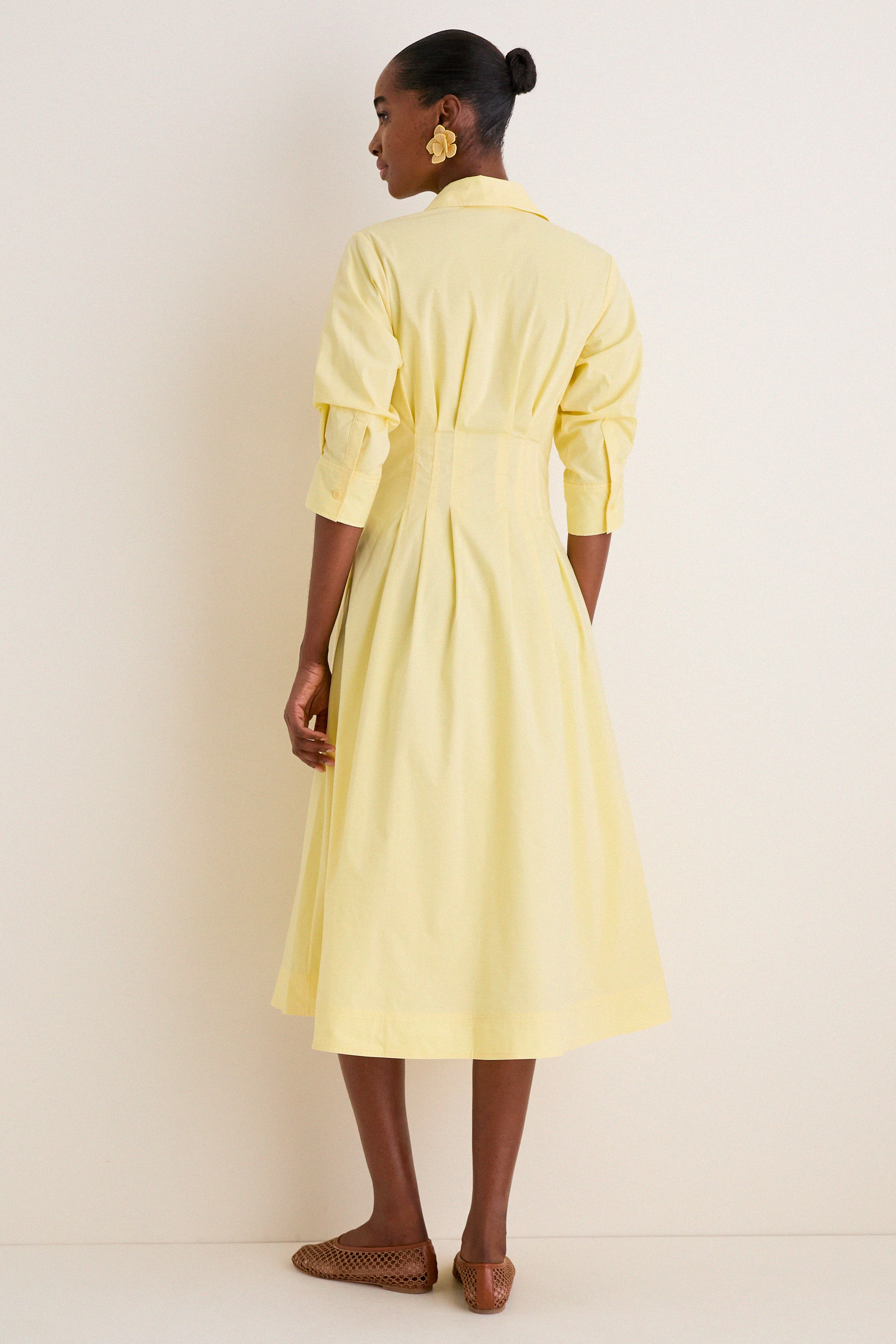 Buttercream Jazz Pintuck Midi Dress
