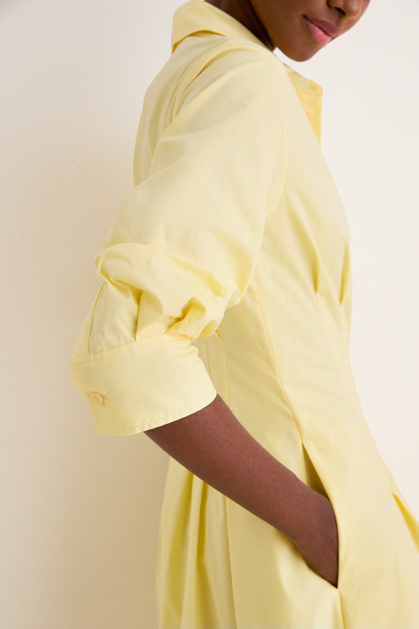 Buttercream Jazz Pintuck Midi Dress