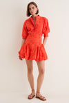 Lobster Jacquard Effie Bubble Mini Dress