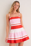Tulip Stripe Nelly Bustier Mini Dress