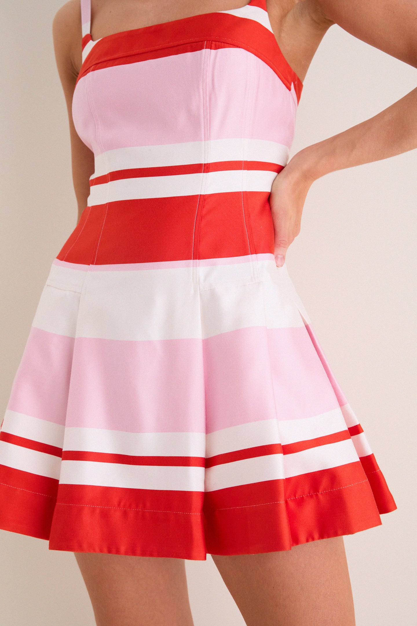 Tulip Stripe Nelly Bustier Mini Dress