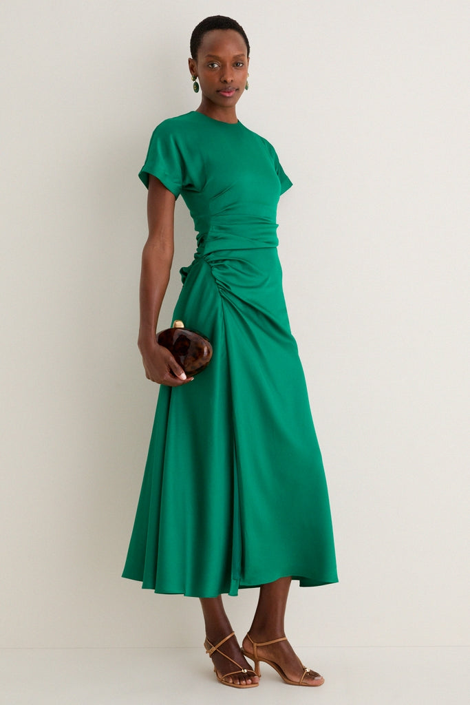 kelly green midi dress Kelly Green Flutter Sleeve Midi Dress Confetti Boutique
