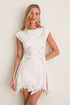 White Raquel Embroidered Mini Dress
