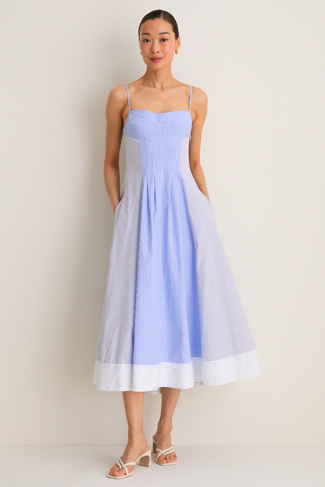 Periwinkle Multi Stripe Chamberlin Midi Dress