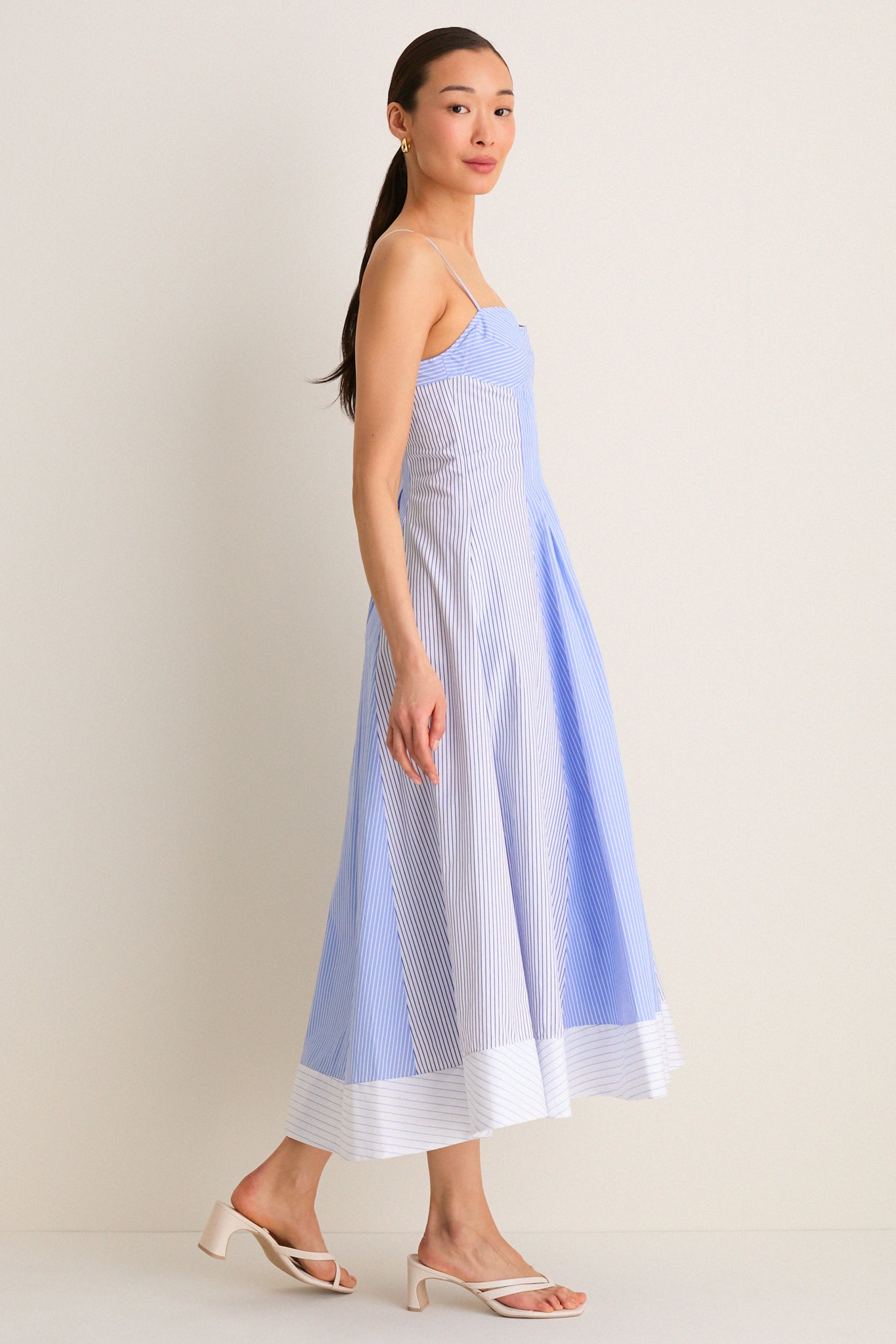 Periwinkle Multi Stripe Chamberlin Midi Dress