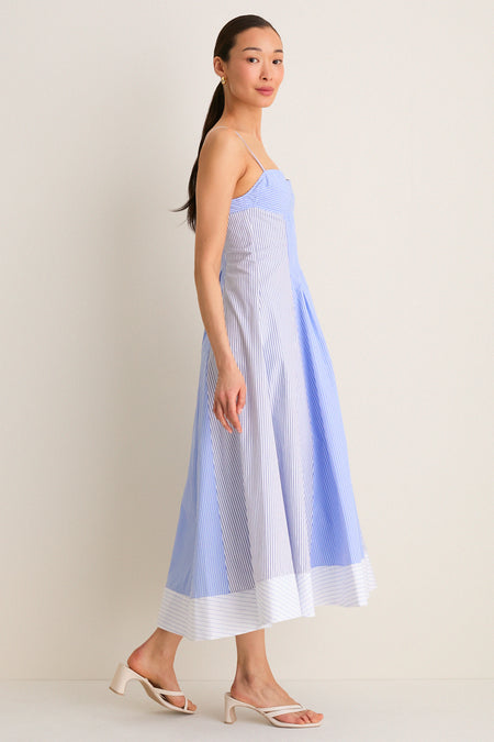 Periwinkle Multi Stripe Chamberlin Midi Dress
